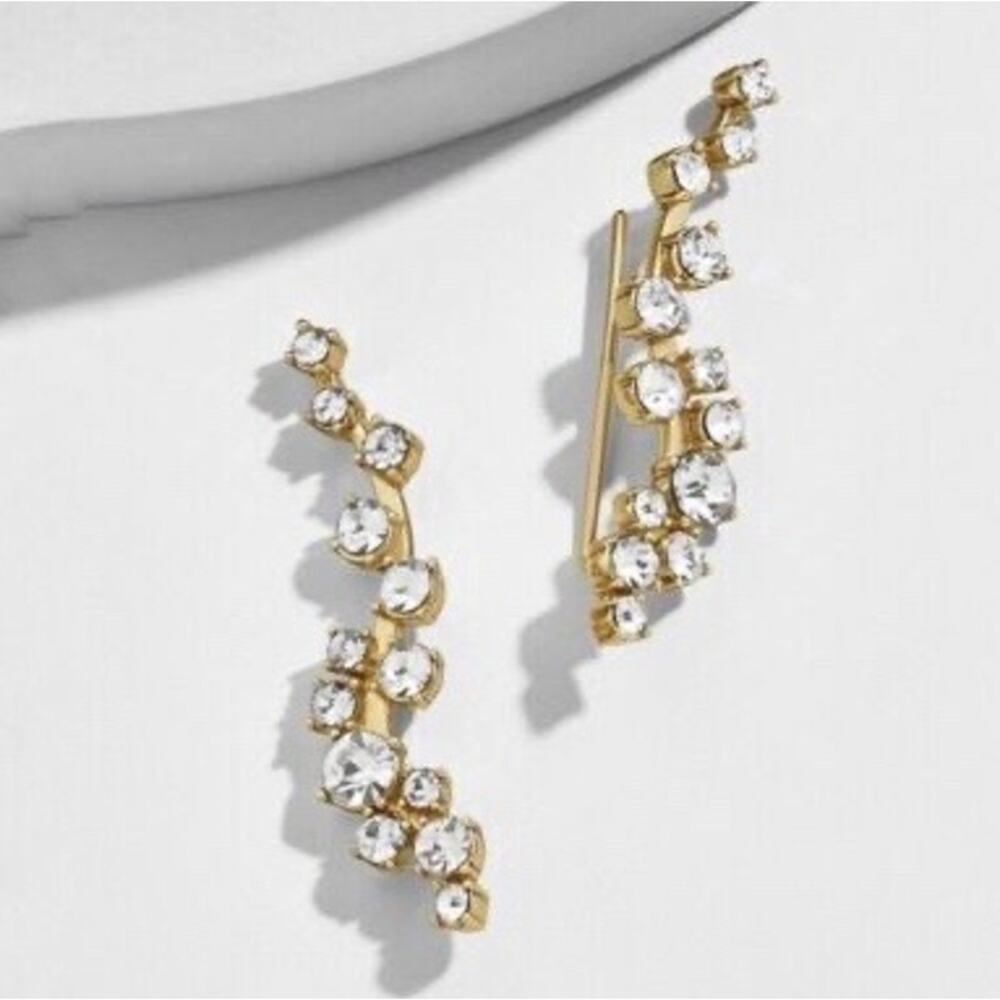 Baublebar Farah Ear Crawlers Earrings Gold & Cubic Zirconia New